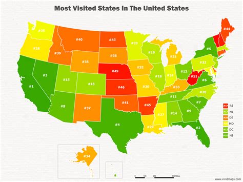 The Most Visited States In The United States - Vivid Maps