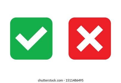 Tick Cross Signs Checkmark X Confirm Stock Vector (Royalty Free) 1511486495 | Shutterstock