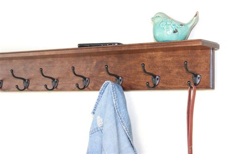 Solid Cherry Coat Rack with a 4 Inch Top Shelf - Made in the USA