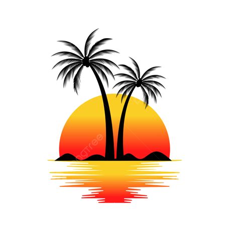 T Shirt Design Vector Design Images, Palm Tree Vector T Shirt Design, Palm, Tree, Sun PNG Image ...