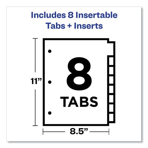 AVE11111 | Avery® 11111 Insertable Big Tab Dividers, 8-Tab, Letter | HILL & MARKES