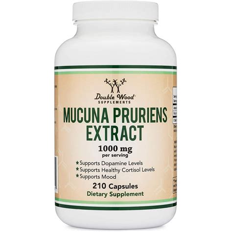 Mucuna Pruriens Extract - Dopamine Boosting Supplement - 210 Capsules, 1,000mg Per Serving, 30% ...