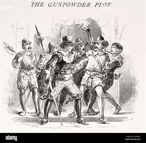 gunpowder plot 1605 conspirators treason Guy Fawkes arrest capture ...