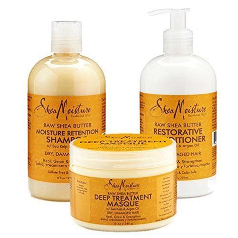 Shea Moisture Raw Shea Butter Moisture Retention Shampoo + Conditioner ...