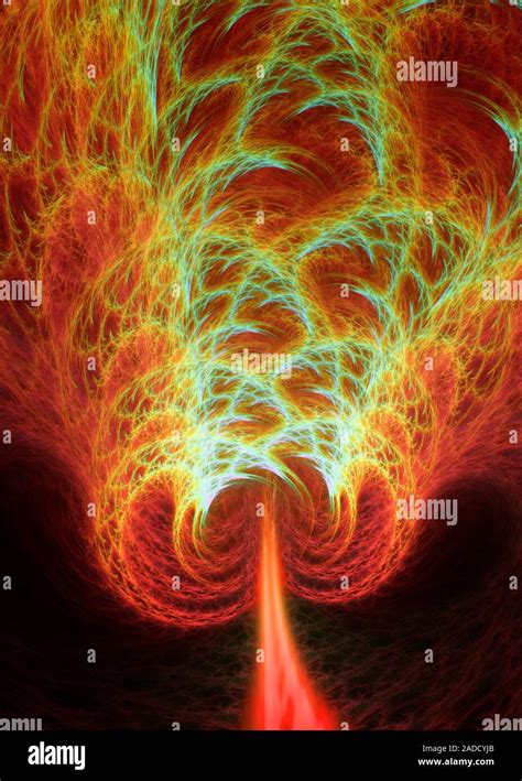 Plasma physics, conceptual illustration. Plasmas are a collection of ...