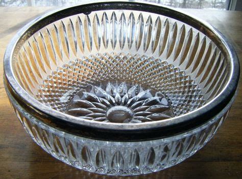 Stunning Sparkling Antique Lead Crystal Serving Bowl with Silver Rim in 2020 | Crystal glassware ...