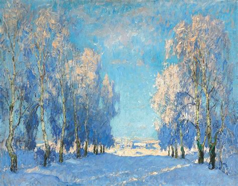 A Winters Day, Konstantin Ivanovich Gorbatov Russian Impressionism ...