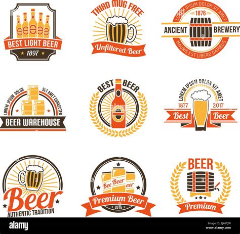 Brewery Logo Set. Brewery Labels Set. Brewery Emblems Set. Brewery ...