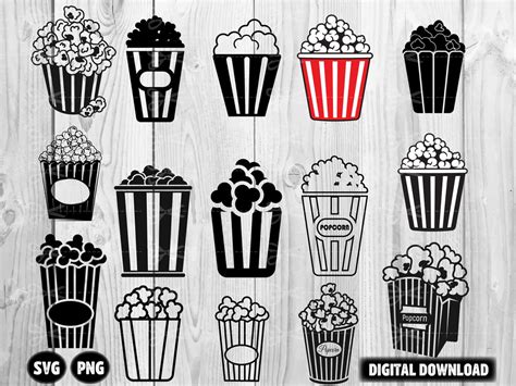 Popcorn Svg Popcorn Box Svg Popcorn Svg Bundle Popcorn - Etsy