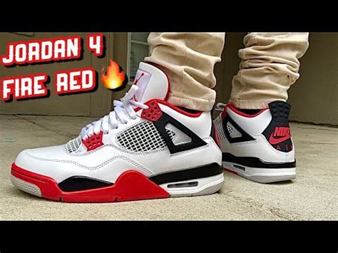 JORDAN 4 FIRE RED 2020 ON FEET/REVIEW - YouTube