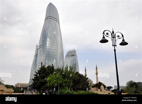 Azerbaijan, Baku, Flame towers Stock Photo - Alamy