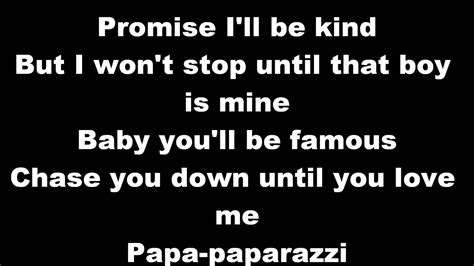 Lady Gaga Paparazzi Lyrics - YouTube