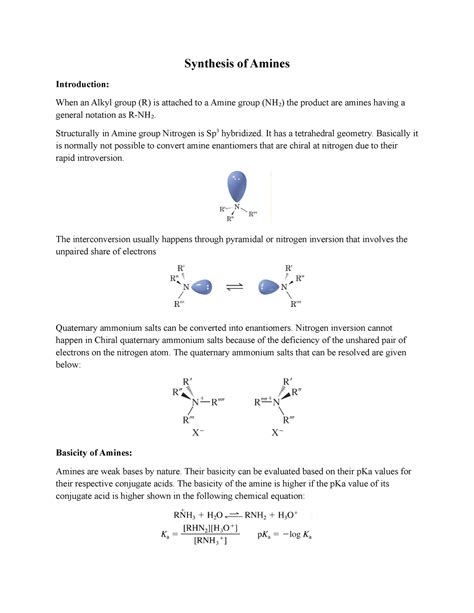 Synthesis of Amines - this report is write by me - Synthesis of Amines ...