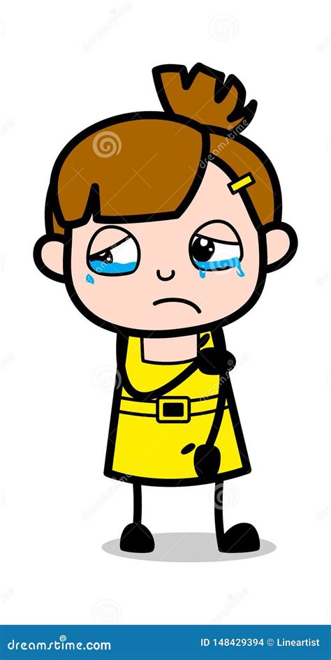 Very Emotional - Cute Girl Cartoon Character Vector Illustration Stock Illustration ...