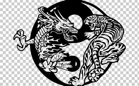 Tiger Yin And Yang Chinese Dragon Tattoo PNG, Clipart, Art, Azure ...