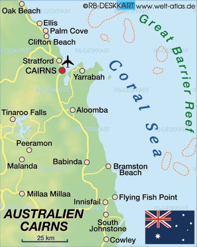 Map of Cairns (Region in Australia) | Welt-Atlas.de