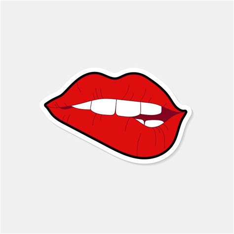 Red sexy lips sticker vector | Premium Vector - rawpixel