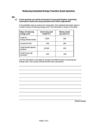 Physics - Energy Transfers Required Practical | Teaching Resources