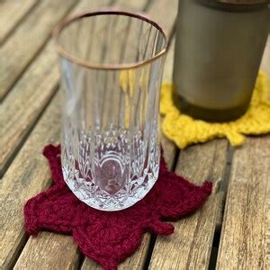 Rustic Farmhouse Crochet Pattern Maple Leaf Coasters Fall - Etsy