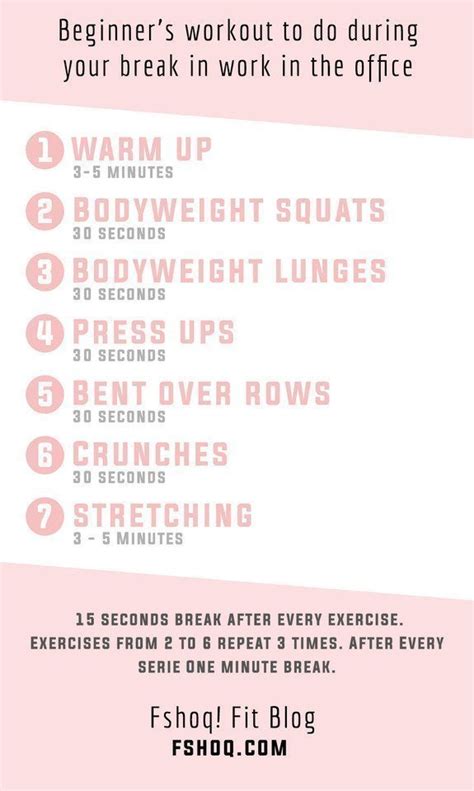 Beginner's workout to do during your break in work in the office