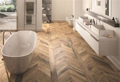 This gorgeous wood effect porcelain tile takes its inspiration from the used Scottish oak in ...