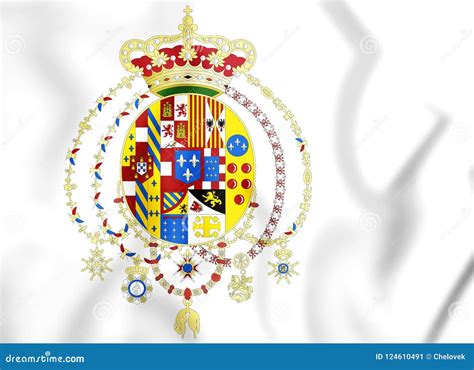 3D Flag of Kingdom of the Two Sicilies 1816. Stock Illustration ...