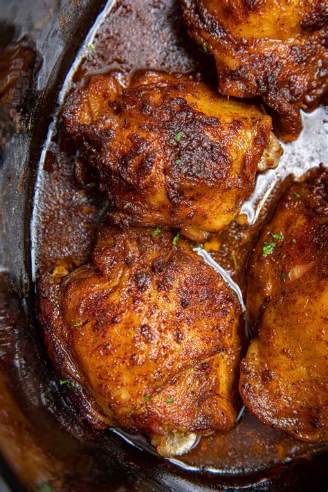 Slow Cooker Rotisserie Chicken Thighs Recipe - Dinner, then Dessert