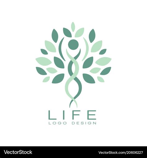 Abstract life logo design with green leaves Vector Image