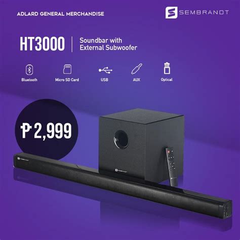 SEMBRANDT HT3000 Soundbar with External Subwoofer, Audio, Soundbars ...