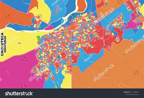 Colorful Vector Map Choluteca Choluteca Honduras Stock Vector (Royalty ...