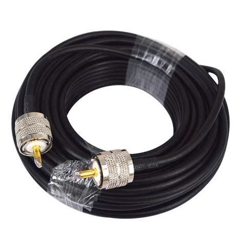 50 ft RG8X coax coaxial UHF PL-259 connectors amateur ham CB radio antenna cable | eBay