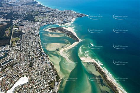 Aerial Photo New Entrance Bribie Island