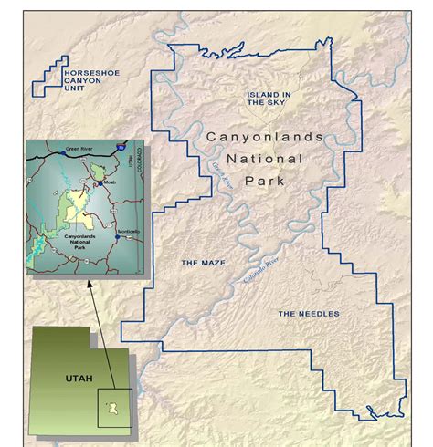 Map and Location of Canyonlands National Park. | Download Scientific ...