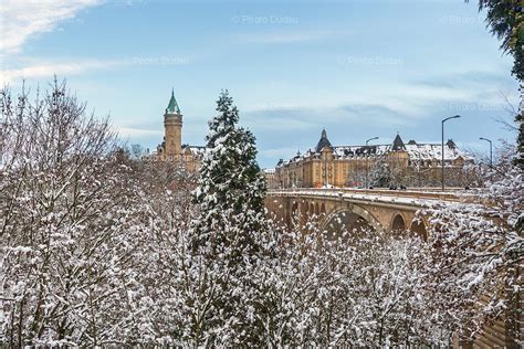 Luxembourg landmarks in winter under snow – Stock Images Luxembourg