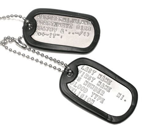 Army Universe Customized Military ID Dog Tags Personalized Matte Tags Set with 2 Chains and 2 ...