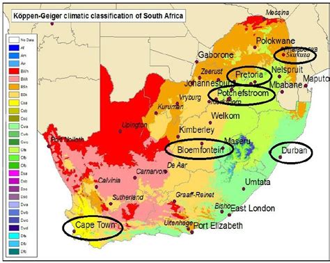 Koppen-Gieger climate classification of South Africa representing... | Download Scientific Diagram