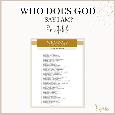 40 Biblical Truths: Who Does God Say I Am? - EQUATIONOFHOPE