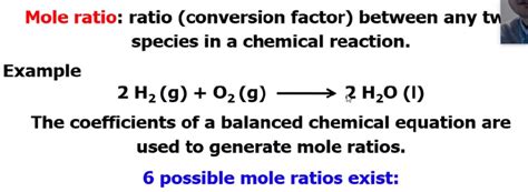 Answered: Mole ratio: ratio (conversion factor)… | bartleby