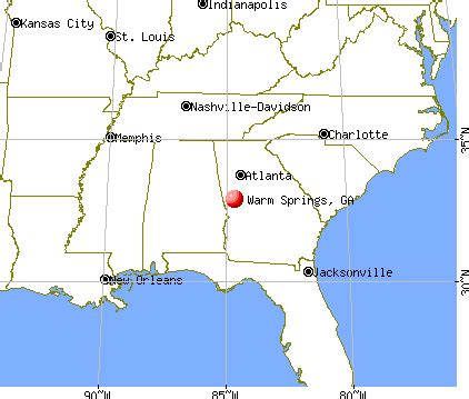 Map Depicting Warm Springs, Georgia