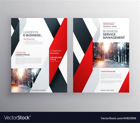 Red black geometric shape business flyer poster Vector Image