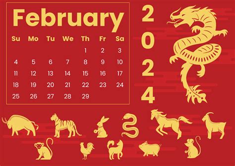 Free Chinese New Year Animals Calendar Template - Edit Online & Download | Template.net