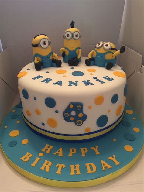 Minion themed birthday cake | 4th birthday cakes, Minions birthday ...