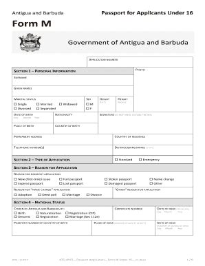 Antigua Passport Form - Fill and Sign Printable Template Online