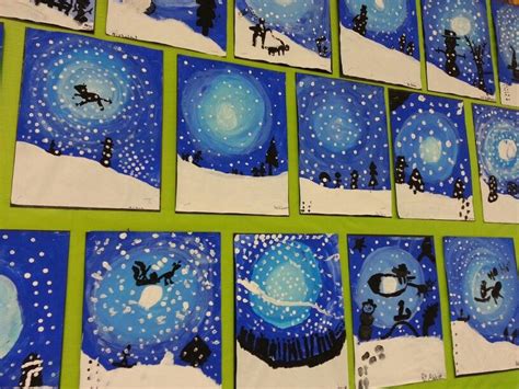 Pin by Blair Ray on school | Winter art lesson, Winter art, Elementary ...