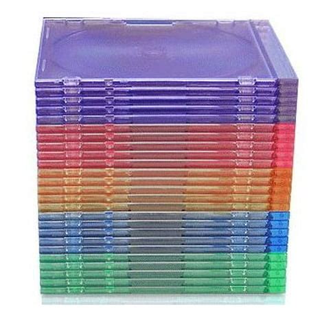 MULTI COLOR CD DVD SLIM JEWEL STORAGE CASES - Walmart.com