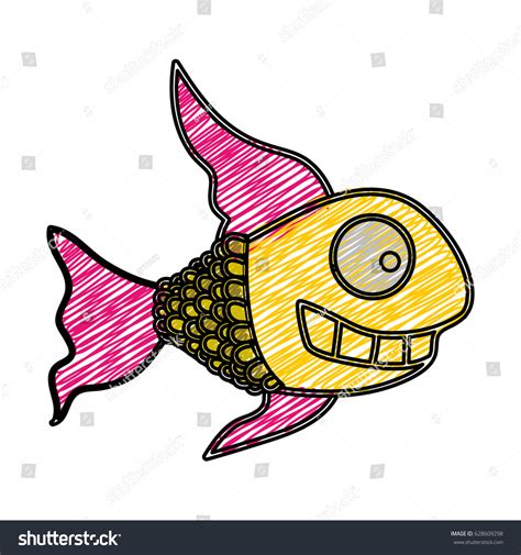 Color Pencil Drawing Fish Long Fins: เวกเตอร์สต็อก (ปลอดค่าลิขสิทธิ์) 628609298 | Shutterstock