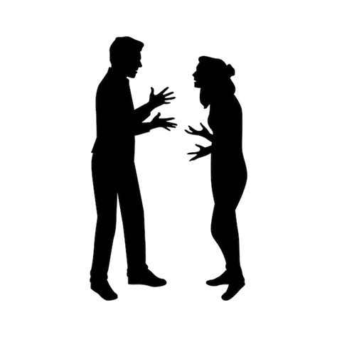 Free Vector | Flat design couple arguing silhouette