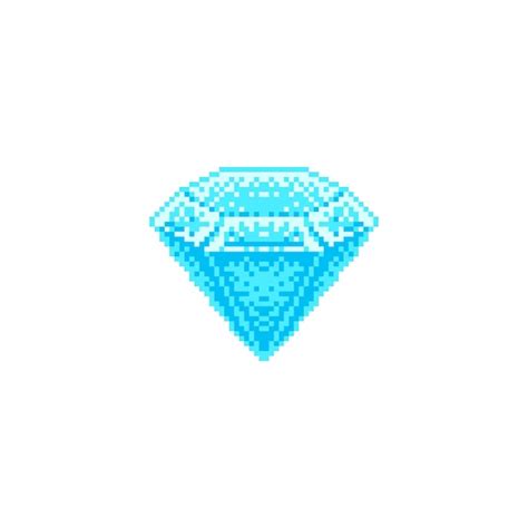 Premium Vector | Diamond Logo Icon in Pixel Art