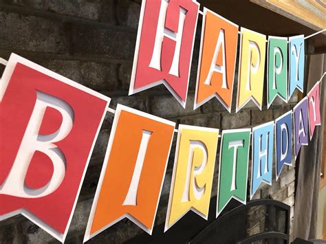 Rainbow Birthday Banner Personalized Rainbow Theme - Etsy | Diy birthday banner, Rainbow party ...