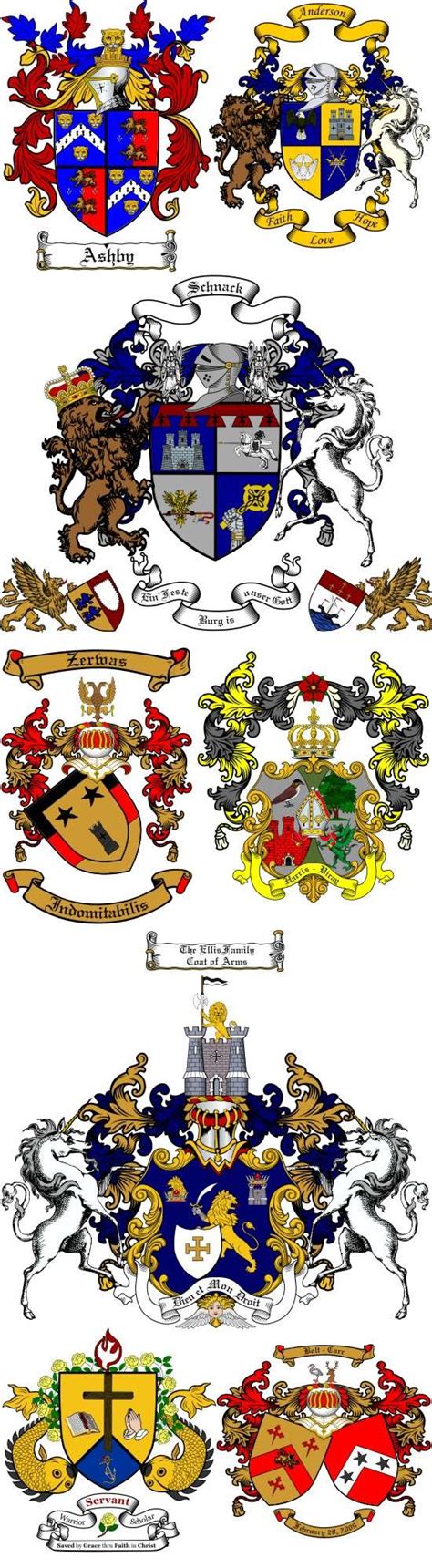 Personal or Family Coat of Arms Samples